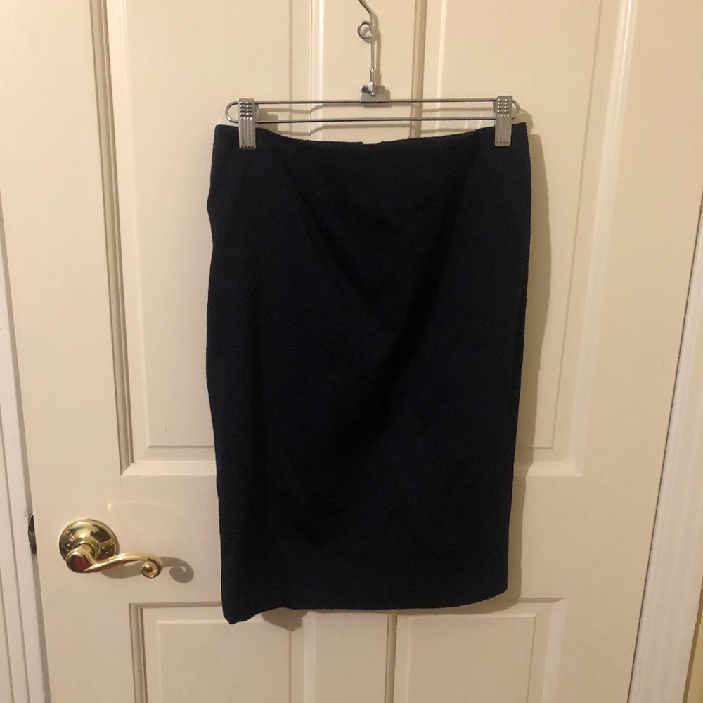 Loft Navy Cotton Pencil Skirt